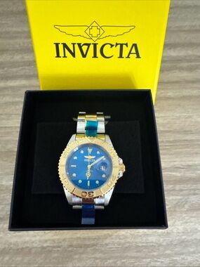 Invicta Two-Tone Gold and Blue Men's Dive Watch